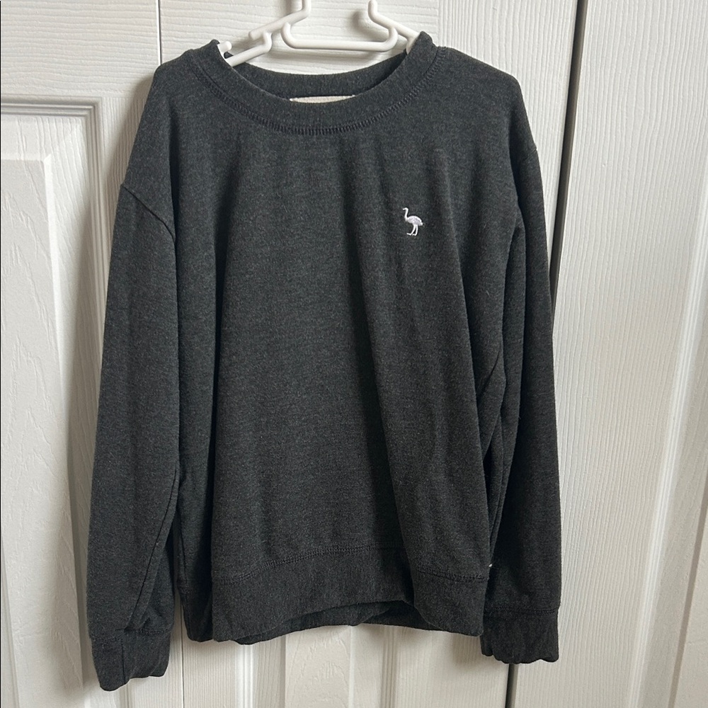 Cozy Charcoal Sweatshirt with Embroidered Detail